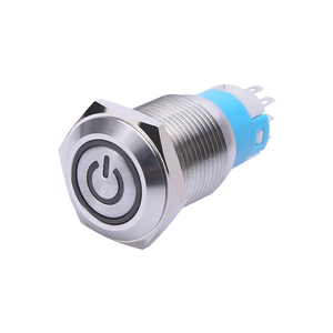 Símbolo de logotipo personalizado Interruptor de botón de metal iluminado de 12mm Disponible en construcción duradera de tipo momentáneo o de enganche - Product Image 4