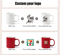 Grosir Logo kustom cetak porselen putih keramik cangkir teh sublimasi cetak 11 oz hadiah kosong keramik kopi cangkir kustom