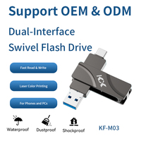 Unidad flash giratoria metálica tipo C OTG con logotipo personalizado, paquete nuevo, memoria USB 3.0, pendrive, unidad de memoria flash.