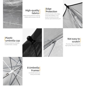 33 "Đường Kính Photo Studio Phản Quang Softbox Umbrella 84Cm Bạc Đen Ráp Studio Ánh Sáng <span class=keywords><strong>Flash</strong></span> Speedlite Khuếch Tán - Product Image 5