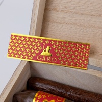 Bandeaux de cigares en papier texturé de luxe avec logo 3D doré, conception personnalisée, estampage à chaud, feuille d'or 24 carats, gaufrés pour cigares