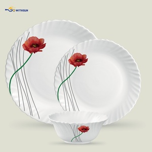 Ensemble de vaisselle en verre opale Tulip Elegance, vaisselle en verre blanc à bords incurvés, ensemble de dîner pour 6 personnes, ensemble de dîner <span class=keywords><strong>Arcopal</strong></span> - Product Image 5