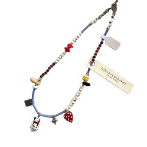 Collar de perlas apiladas coloridas para mujer, collar asimétrico, cadena de clavícula Simple - Product Image 1