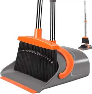 Hot Sell High Quality Household <b>Rubber</b> <b>Broom</b> Dismountable Aluminum for Home Kitchen Cleaning <b>Broom</b> and Dustpan <b>Broom</b> Brush Set - Product Image 1