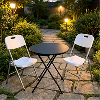 Table pliante portable en plastique, table ronde, tables blanches pour fêtes