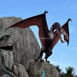 Công viên giải trí kích thước cuộc sống animatronic pterodactyl bay khủng long với đôi cánh để bán