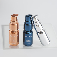 Emballage de cosmétiques Ensembles de surface de revêtement métallique personnalisé Bouteille en verre opale vide de 10ml avec pompe à lotion