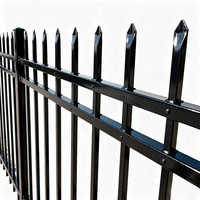 Valla de acero para exteriores para jardín, valla de piquete ornamental de Metal, valla de acero galvanizado para escuelas/parques con rejilla decorativa superior