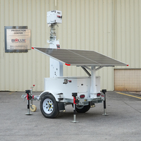 BIGLUX HiSITE Remorque de Surveillance Solaire Mobile CCTV avec Moniteur IA, Mât de 7m, Batterie Lithium 7168Wh, Étanchéité IP65, pour Événements Temporaires