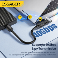 ESSAGER ES-OTG31 90 Degrés Angle 8K 60Hz Usb4.0 40Gbps Ordinateur Portable 240W Chargeur Rapide Otg Type C Femelle Mâle Usb Adaptateurs Connecteurs