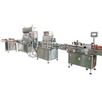 Ligne de remplissage automatique de liquides 10ml 20ml 30ml 60ml 100ml avec pompe péristaltique pour pulvérisation, remplissage, compte-gouttes, bouchage et étiquetage