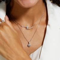 Collier pendentif en argent sterling 925 plaqué rhodium avec barre souriante en moissanite D VVS, bijoux raffinés pour femmes modernes