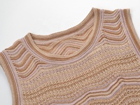 OUDINA 2026 Sommer Ärmelloses Elegantes Wellenmuster Gestricktes Maxi-Tankkleid Pullover Damen Freizeitkleider