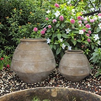 Pots à fleurs en ciment modernes, écologiques, durables, légers, imperméables, ignifuges, avec trou de drainage, 10L, pour jardin extérieur, centre commercial