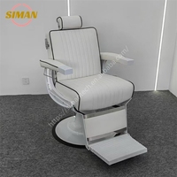 Siman chaise de barbier robuste de haute qualité blanc luxe classique durable en cuir PU inclinable hauteur réglable meubles de salon