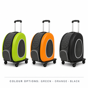 Chariot de transport pour animaux de compagnie respirant en ABS avec roulettes et fermeture éclair pour petits animaux - Product Image 1