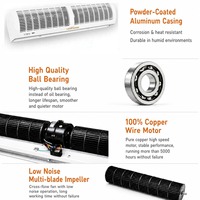 Rideau d'air robuste avec souffleur, moteur en cuivre pur, roulements à billes, interrupteur personnalisé, faible MOQ, usine OEM pour supermarchés