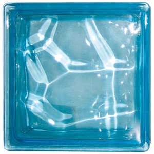 Bloque de vidrio ondulado azul claro para accesorios interiores de 19x19x8 cm - Product Image 4