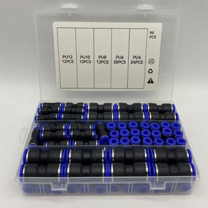 <b>Quick</b> Connect Tubing Fitting Kit 90PCS Push In <b>Connectors</b> For 4 6 8 10 12mm Pneumatic Hose Pipes - Product Image 1