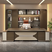 Bureau de direction en forme de L au design moderne et luxueux, ergonomique, en bois écologique et durable, avec chaise de direction pour PDG et administrateurs