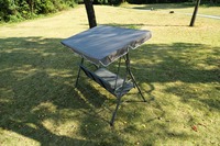 Chaise hamac moderne 2 places pour jardin, patio, balançoire, planeur en métal rembourré pour meubles de porche ou de plage