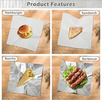 Feuille de papier aluminium stratifié personnalisé avec impression nid d'abeille avec logo Feuille de papier d'emballage personnalisé pour sandwich Burger Emballage alimentaire