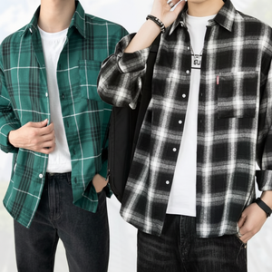 Camicia Casual a quadri a maniche lunghe da uomo in stile sud quattro stagioni - Product Image 1