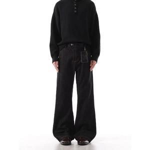 Pantalon long en denim, couleur originale, tissage printanier, taille basse, coupe droite, ample, style américain, tendance, marque Cleanfit, évasé - Product Image 5