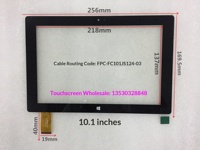 Layar Sentuh 10,1 inci FPC-FC101JS124-03 Layar Luar dengan Resolusi 1024x576 untuk Tablet PC EZpad 4S/3S