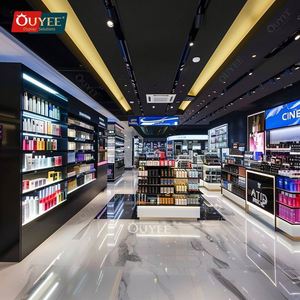 Gabinete de exhibición de productos cosméticos de diseño interior Soporte de exhibición de botellas de perfume Tienda Pelucas Estantes de exhibición de belleza - Product Image 4