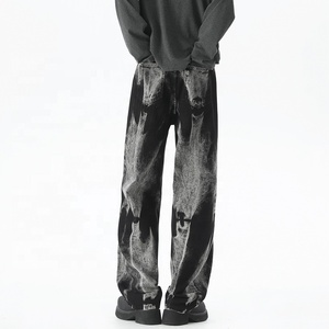 Pantalon long ample et drapé pour <span class=keywords><strong>homme</strong></span>, coupe bootcut, style vintage américain, <span class=keywords><strong>noir</strong></span>, tendance, nouvelle collection printemps-automne, marque cool, style streetwear - Product Image 4