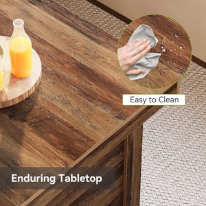 Mesa de Bar/Isla de Cocina Little Tree de 55 Pulgadas, Estilo Rústico Moderno, de Madera, con 3 Niveles, con Almacenamiento, Amplia Superficie de Trabajo y Espacio para las Piernas - Product Image 5