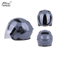 Casques de moto demi-face homologués DOT pour scooter, avec visière double, en ABS, 3/4 casques