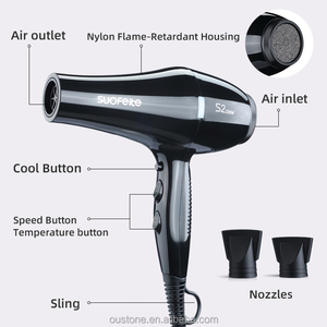 Sèche-cheveux professionnel OEM&ODM Salon à vent puissant 2200W, moteur AC en plastique, ionique, silencieux - Product Image 3