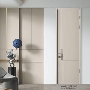Puertas Modernas <span class=keywords><strong>de</strong></span> Madera Maciza <span class=keywords><strong>de</strong></span> Dos Hojas para Apartamentos, Superficie Acabada Personalizable, Aislamiento Acústico, Marca JIEYU, Económicas - Product Image 4
