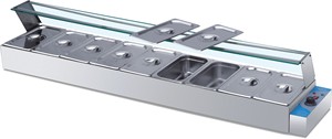 Bain <span class=keywords><strong>Marie</strong></span> เครื่องอุ่นอาหาร3ถาดสแตนเลสสตีลบุฟเฟต์ไฟฟ้า - Product Image 6