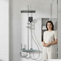 Système de douche thermostatique de luxe avec affichage numérique intelligent et jet de pluie doux pour appartement et hôtel