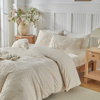 Parure de lit en fibre de polyester, motif de fleurs coupées, feuilles kaki, fleurs, ensemble trois pièces, doux et agréable pour la peau, pour la chambre à coucher, la maison