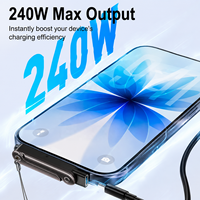 Adaptateur de support de charge pour téléphone Type C, charge rapide 240W, convertisseur OTG USB-C mâle vers USB-C femelle avec support pliable