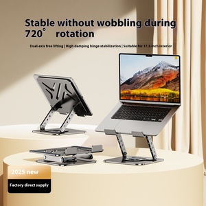 2025ขาตั้งแท็บเล็ตโลหะหมุนได้360องศาสำหรับแล็ปท็อประบายความร้อนตั้งโต๊ะเพิ่มความสูงให้กับแล็ปท็อปสำหรับผู้ใช้พีซี - Product Image 5