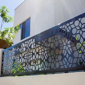 แผงรั้วเหล็กชุบสังกะสี/อลูมิเนียมอัลลอยด์ตัดด้วยเลเซอร์ ราวบันไดระเบียงเพื่อความเป็นส่วนตัวกลางแจ้ง - Product Image 4