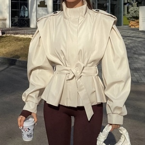 Nueva Colección Otoño/Invierno: Abrigo Largo de Mujer Estilo Commuter con Cinturón y Cuello Alto, Manga Larga, a la Moda - Product Image 1