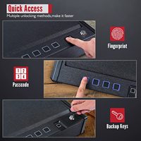 Coffres-forts biométriques pour armes de poing pour table de nuit, accès rapide aux empreintes digitales ou au clavier, accessoires pour armes à feu