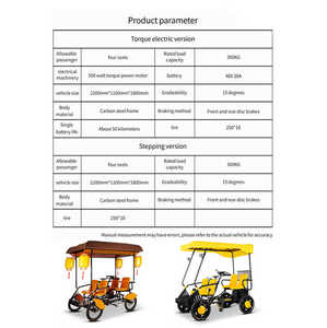 Tricycle électrique de fret 500W avec quatre sièges, freins à disque, carrosserie ouverte, charge utile de 400 kg, autonomie de 50 à 70 km - Product Image 2