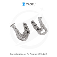 YT knalpot baja tahan karat berkinerja tinggi dengan katalis untuk Porsche 981 987 3.4L dan 2.7L