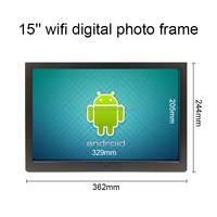 Écran LED haute résolution 15 pouces, lecteur de photos et de vidéos numérique Android, affichage publicitaire WiFi, cadre d'affichage