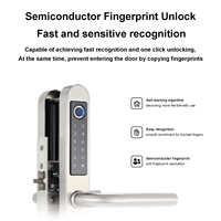 Serrure Intelligente LOCKAI Tuya - Compatible Porte en Aluminium, Déverrouillage par Carte et Empreinte Digitale pour Usage Domestique
