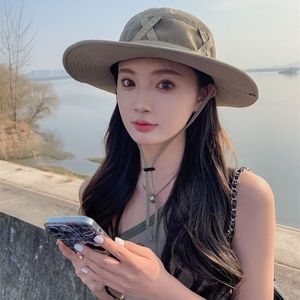 Chapeau de protection solaire à large bord, chapeau de pêcheur en maille respirante pour la randonnée en plein air, protection UV, utilisation estivale - Product Image 3