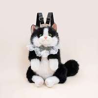 Sac à dos en peluche chat Ragdoll personnalisable en gros, rembourrage en coton PP, design brodé, super doux, écologique, CE