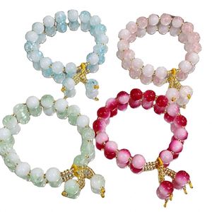 Pulsera de Cristal de Color Caramelo de Moda, Pulsera Ajustable con Cuentas de Vidrio, Joyería Fina para Mujeres y Niñas - Product Image 1